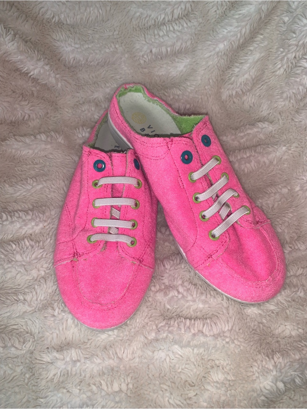 Vionic Beach Pismo Terrycloth Slip-On Sneakers Shoes Bubblegum Pink 8.5 Wide